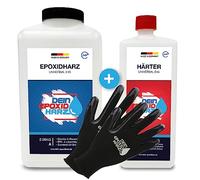 Resina Epossidica Transparente 3,25kg Bicomponente A+B | Transparente Effetto Acqua per creazioni trasparente | Resina per gioielli + Guanti di protezione, comprese le istruzioni italiane