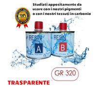 RESINA EPOSSIDICA TRASPARENTE AUTOLIVELLANTE PER PIGMENTI, TESSUTI 320/800/1600