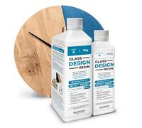 Resina epossidica trasparente per tavoli GLASS DESIGN RESIN (1,3 kg) | Per creazioni Effetto Vetro, Ideale per Artigianato, River Tables e Design, Resina Liquida Colorabile per Progetti e Creativi