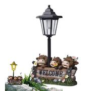 Resina Highland Cow- Highland Statues Solar Lightes, Highland Cow Resin Figurine | Luci Ornamenti delle Highland, Ornamenti di accordi Regali di amicizia per donne e uomini