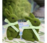 Resina Simulazione Floccaggio Arco Coniglietto Ornamento Carino Giardino Europeo