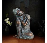 Resina Statua Del Buddha Che Scultura Intagliata A Mano Seduta Riposo A