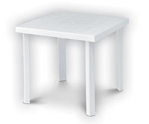 Resina:Tavolo Quadro Figaro Bianco cm. 80x80xh72