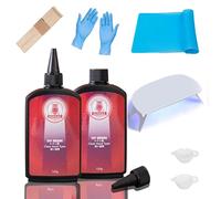 Resina UV Cristallina Tipo duro 250g kit Resina UV indurente UV trasparente, Resina attivata dalla luce solare per polimerizzazione solare per la produzione di gioielli in resina fai-da-te