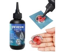 Resina UV Trasparente 100g,Resina UV Trasparente per Gioielli,resina epossidica trasparente,Polimerizzazione a Ultravioletti, per Stampi,Decorazioni,Fai-da-te