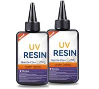 Resina UV trasparente, Resina UV trasparente e dura ad asciugatura rapida agli ultravioletti per la creazione di gioielli e decorazioni artigianali (500 g)
