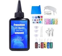 Resina UV, Upgrade Formula 100g Crystal Clear Hard UV Resin + Color Pigment + Mold + Paillette + Mat + Tool + Guanto per la fabbricazione di gioielli, fusione e rivestimento, artigianato fai da te