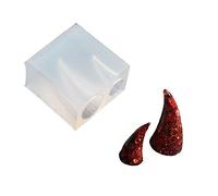ResinPro Stampo in silicone per corno di diavolo di piccole dimensioni pendenti per corno di animali per creare gioielli in resina Stampi per unicorni a cupola Cabochon in resina epossidica Stampi per cioccolatini e caramelle per torte