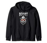 Resist Bear Proteggi i nostri parchi nazionali, i parchi non profitti Felpa con Cappuccio