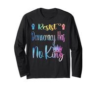 Resist Democracy Has No Kings Patriottico Tie Dye Maglia a Manica
