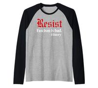 Resist Fascism is Bad No Kings America Protest Anti Fascism Maglia con Maniche Raglan