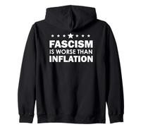 Resist Fascism is Worse Than Inflation No Kings Anti-Fascism Felpa con Cappuccio