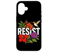 RESIST Floral Political Protest Feminist Resist Custodia per iPhone 16
