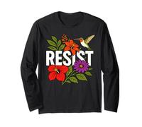 RESIST Floral Political Protest Feminist Resist Maglia a Manica