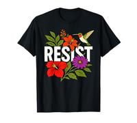 RESIST Floral Political Protest Feminist Resist Maglietta