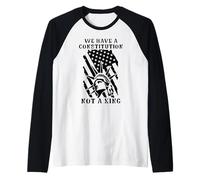 Resist No Kings in America We Have a Constitution Not a King Maglia con Maniche Raglan