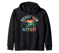 Resist Our Nature Bear Old US National Parks Felpa con Cappuccio