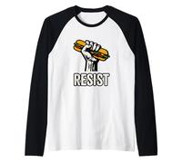 Resist Sandwich Activism Protest Fist Maglia con Maniche Raglan