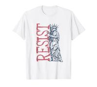 Resist Statue Liberty Bubblegum Protest Attivismo Uomini Donne Maglietta con Stampa Grafica Economica, Uomo, Bianco, XL