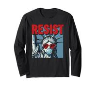 Resist Statue Liberty Bubblegum Protest Equality Maglia a Manica