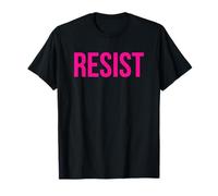 RESIST T-Shirt Rosa Bold Message T-Shirt Maglietta