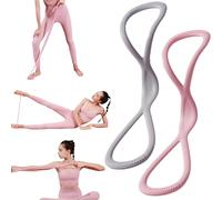 Resistance Bands, Figure 8 Exercise Bands For Women Men, Elastic Rope Stretch Bands For Yoga Pilates, Fullbody Yoga Pulling Rope For Arms, Back, Portable Shoulder Stretch With Handles(25lb + 35lb)