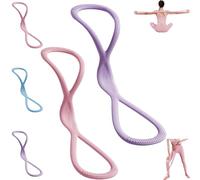 Resistance Bands, Figure 8 Exercise Bands for Women Men, for Arms, Back, Shoulder Stretch with Handles, Gift for Sports Lover/Beginner, Not Break, Portable (Purple,15+25lbs1)