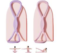 Resistance Bands, Figure 8 Exercise Bands for Women Men with Handles for Arm Shoulder, Home Fitness Portable Elastic Pull Bands for Strength Training, Yoga, Pilates (Pink+Purple,15+25lb)