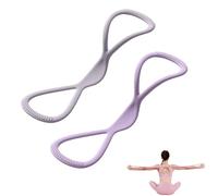 Resistance Bands, Figure 8 Exercise Bands for Women Men, Yoga Gym Fitness Pulling Rope with Handles, for Working Out, Arm, Chest Expander Strap (Purple 15 lbs+Gray 35lbs)