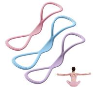 Resistance Bands, Figure 8 Exercise Bands for Women Men, Yoga Gym Fitness Pulling Rope with Handles, for Working Out, Arm, Chest Expander Strap (Pink +Purple +Blue 25bls)