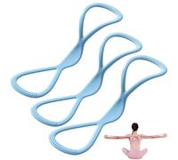Resistance Bands, Figure 8 Exercise Bands for Women Men, Yoga Gym Fitness Pulling Rope with Handles, for Working Out, Arm, Chest Expander Strap (Three Blue 25 lbs)