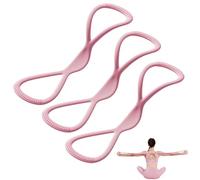 Resistance Bands, Figure 8 Exercise Bands for Women Men, Yoga Gym Fitness Pulling Rope with Handles, for Working Out, Arm, Chest Expander Strap (Three Pink 15 lbs)