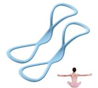 Resistance Bands, Figure 8 Exercise Bands for Women Men, Yoga Gym Fitness Pulling Rope with Handles, for Working Out, Arm, Chest Expander Strap (Two Blue15lbs)