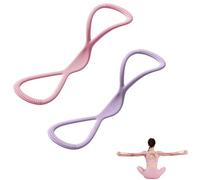 Resistance Bands, Figure 8 Exercise Bands for Women Men, Yoga Gym Fitness Pulling Rope with Handles, for Working Out, Arm, Chest Expander Strap (Pink 25 lbs+Purple25 lbs)
