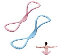 Resistance Bands, Figure 8 Exercise Bands for Women Men, Yoga Gym Fitness Pulling Rope with Handles, for Working Out, Arm, Chest Expander Strap (Pink 15 lbs+Blue 15 lbs)