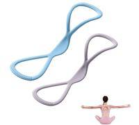 Resistance Bands, Figure 8 Exercise Bands for Women Men, Yoga Gym Fitness Pulling Rope with Handles, for Working Out, Arm, Chest Expander Strap (Blue15 lbs+Gray 35 lbs)