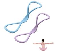 Resistance Bands, Figure 8 Exercise Bands for Women Men, Yoga Gym Fitness Pulling Rope with Handles, for Working Out, Arm, Chest Expander Strap (Blue25 lbs+Purple25 lbs)