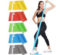 Resistance Bands for Working Out Women and Men, Physical Therapy Bands, Latex Free Elastic and Exercise Bands Set for Stretching, Suitable for Rehab, Yoga, Pilates, Gym, Home Exercise (Five Colors)