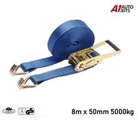 Resistente 8 Misuratore X 50MM Cricchetto Legante Cinghia Camion Chiusura 5000KG