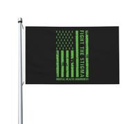 Resistente Ai Raggi Uv Bandiera Da Cortile 90X150Cm American Flag Mental Health Awareness Bandieras Da Giardino Colore Vivido Bandieraes Dell'Individualità Per Barca, Cortile