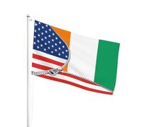 Resistente Ai Raggi Uv Bandiera Da Cortile America And Cote D'Ivoire Bandiera Pirati Colore Vivido Striscione Da Giardino Per Barca, Giardino, Cortile, 3X5 Ft