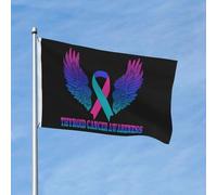 Resistente Ai Raggi Uv Bandiera Da Giardino Thyroid Cancer Awareness Bandiera Pirati Poliestere Bandiera Da Esterno Per Decorazione Domestica, La Fattoria All'Aperto, Cortile, 3X5 Ft