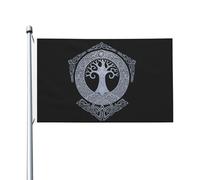 Resistente Ai Raggi Uv Bandiera Personalizzata 90X150Cm Viking Norse Mythology Tree Of Life Bandieras Pirati All'Aperto Bandiera Da Cortile Per Barca, La Fattoria All'Aperto, Cortile