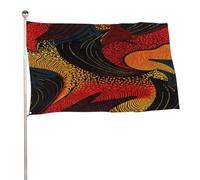 Resistente Ai Raggi Uv Bandiera Pirati Hot And Warm African Wax Print Bandiera Da Cortile Colore Vivido Bandiera Da Giardino Per Feste, La Fattoria All'Aperto, Cortile, 3X5 Ft