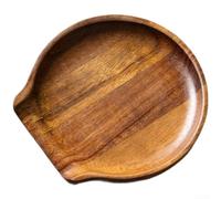 Resistente al calore per utensili in legno per cucchiai da cucina | Set di 3 diverse forme, rotondo ovale pesce, salvaspazio, venature naturali, finitura