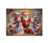 Resistente Al Calore Tappetino Lavello Cucina Christmas Snow Man Red And White Winter Fun Tappetini Per Lavello Da Cucina Antiscivolo Tappetino Scolapiatti Per Tazza Cucina 46X61cm