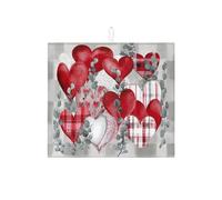 Resistente Al Calore Tappetino Scolapiatti Heart Red Plaid And Solid Hearts Tappetini Per Lavello Da Cucina Antiscivolo Tappetino Lavello Cucina Per Piatti Piastra 46X61cm