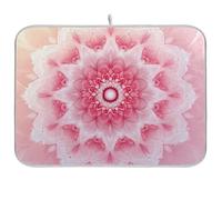 Resistente Al Calore Tappetino Scolapiatti Pink And White Mandalas Tappetini Per Lavello Da Cucina Lavabile Tappetino Lavello Cucina Per Cucina Piatti 46X61cm