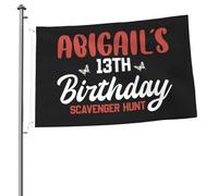 Resistente Alle Intemperie Bandiera Abigail'S 13Th Birthday Scavenger Hunt Bandiere Da Balcone Durevole Flag Per All'Aperto Parata Balcone 90X150Cm
