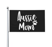 Resistente Alle Intemperie Bandiera Aussie Mom Australian Shepherd Bandiere Da Balcone Con Occhielli Flag Per Parata Conferenza Decorazione 90X150Cm